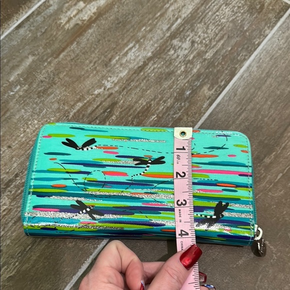 Pylones Purple and Teal Dragonfly Patterned Wallet - Picture 6 of 8